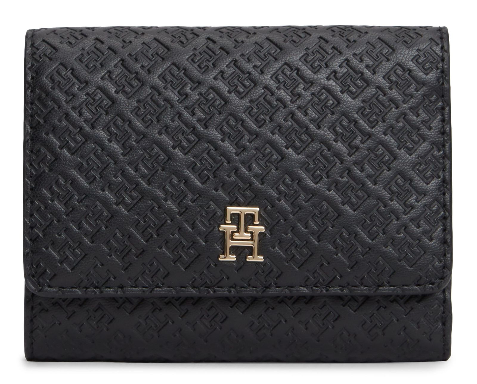TOMMY HILFIGER Monogram Trifold Wallet Black