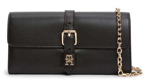 TOMMY HILFIGER TH Buckle Wallet On Chain Black
