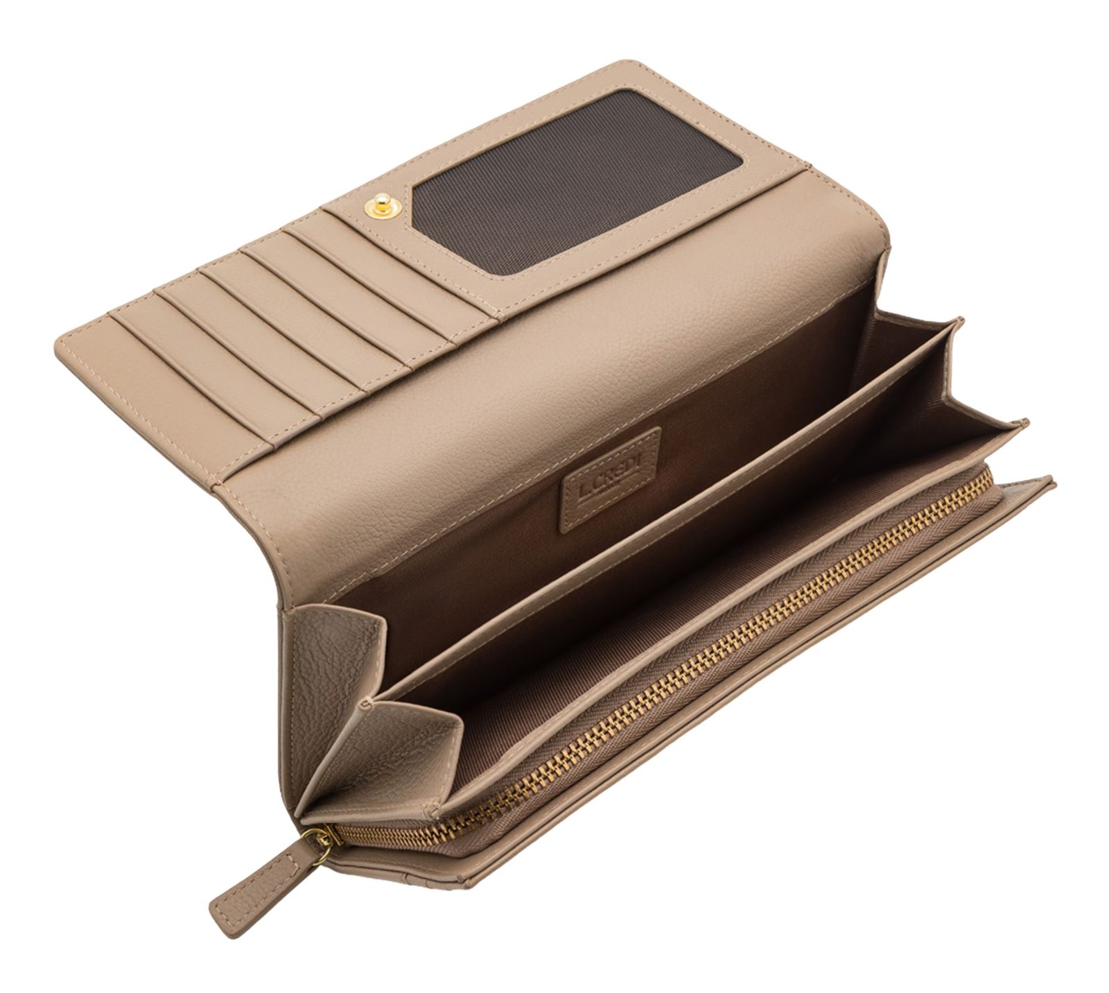 L.CREDI Evelyn Flap Wallet Taupe L.CREDI Evelyn Flap Wallet Taupe