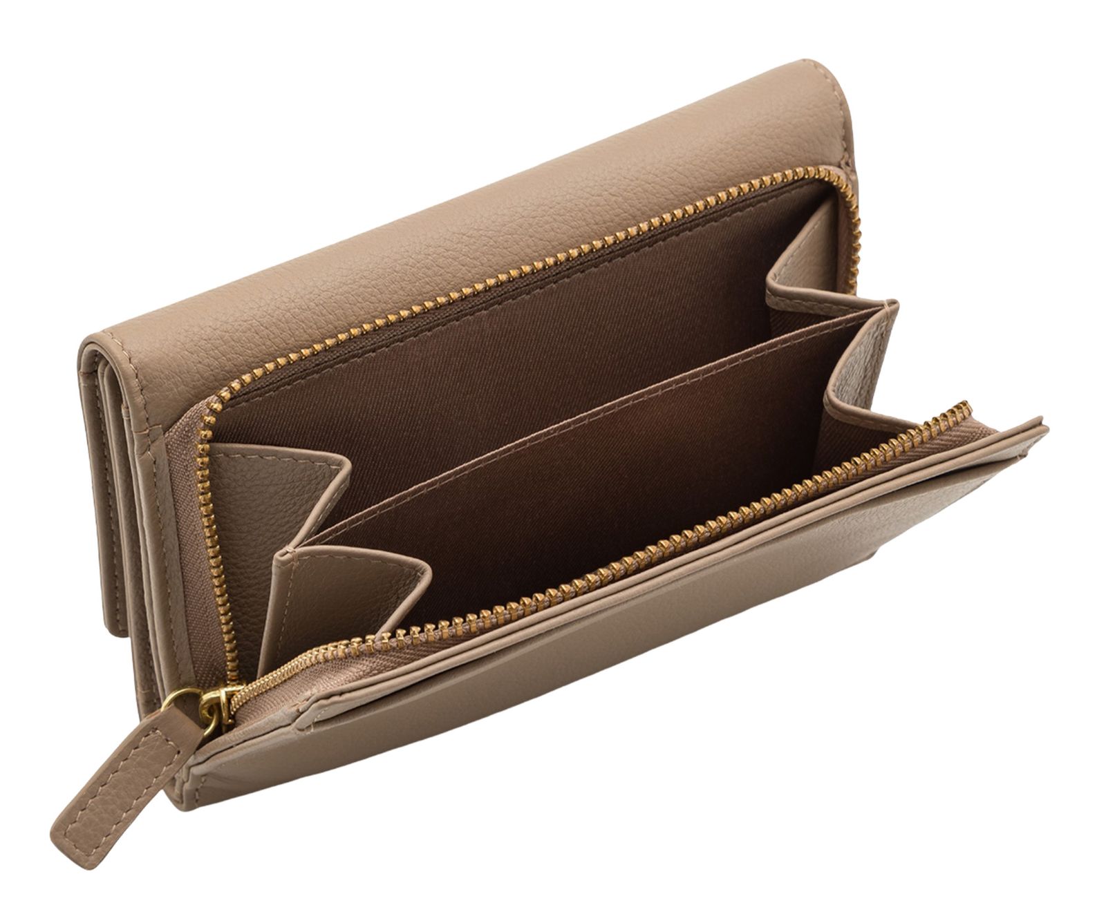 L.CREDI Evelyn Flap Wallet Taupe L.CREDI Evelyn Flap Wallet Taupe