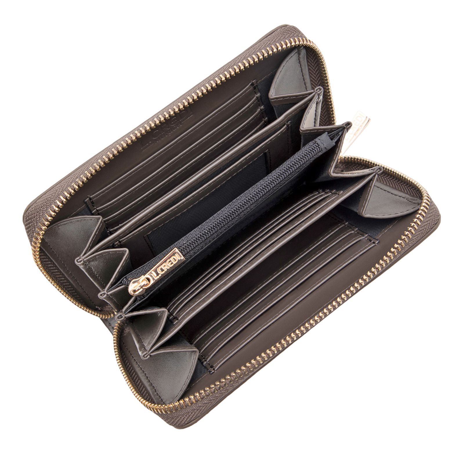 L.CREDI Perla Zip Around Wallet S Dark Taupe L.CREDI Perla Zip Around Wallet S Dark Taupe