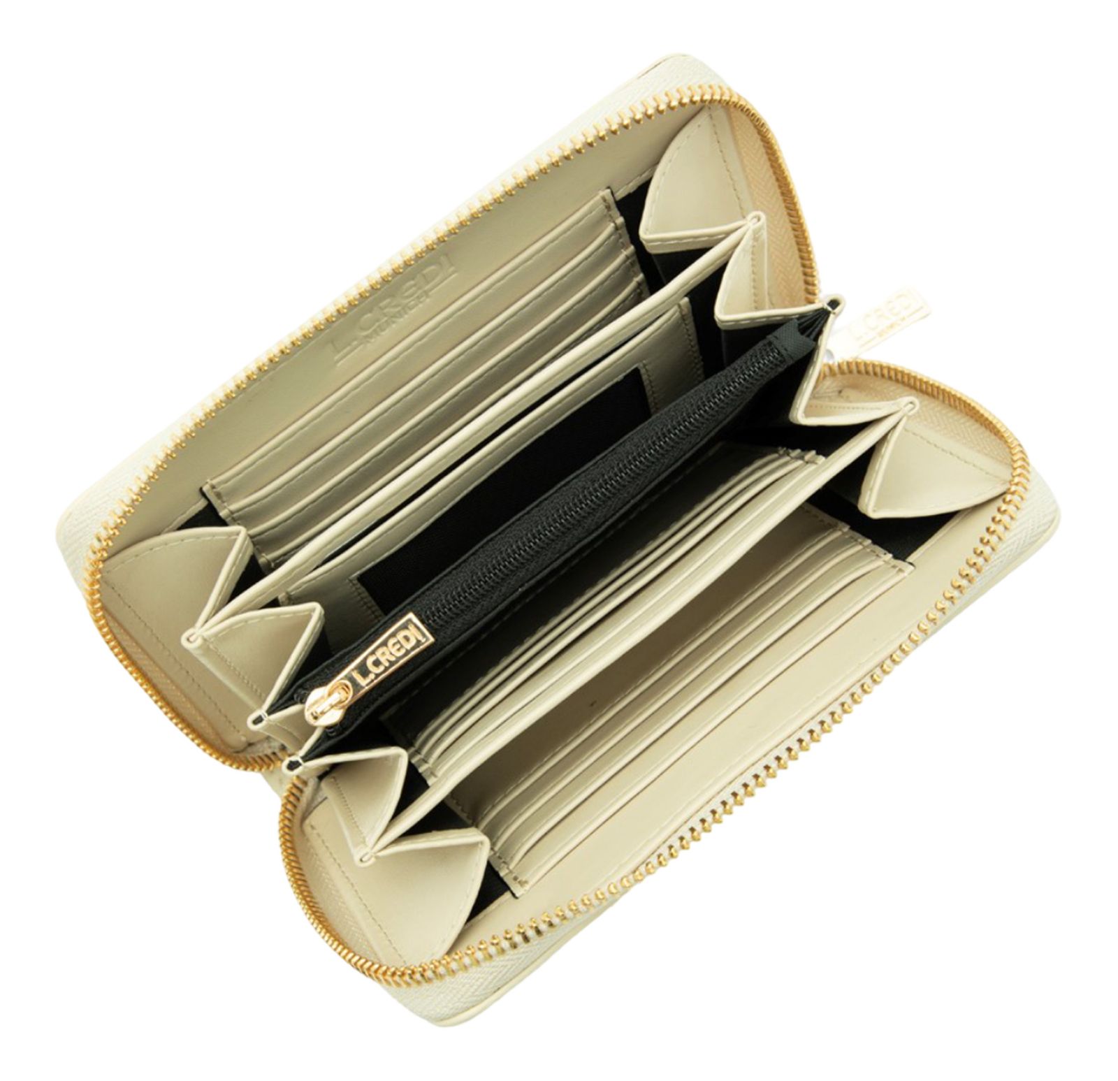 L.CREDI Perla Zip Around Wallet S Cream L.CREDI Perla Zip Around Wallet S Cream