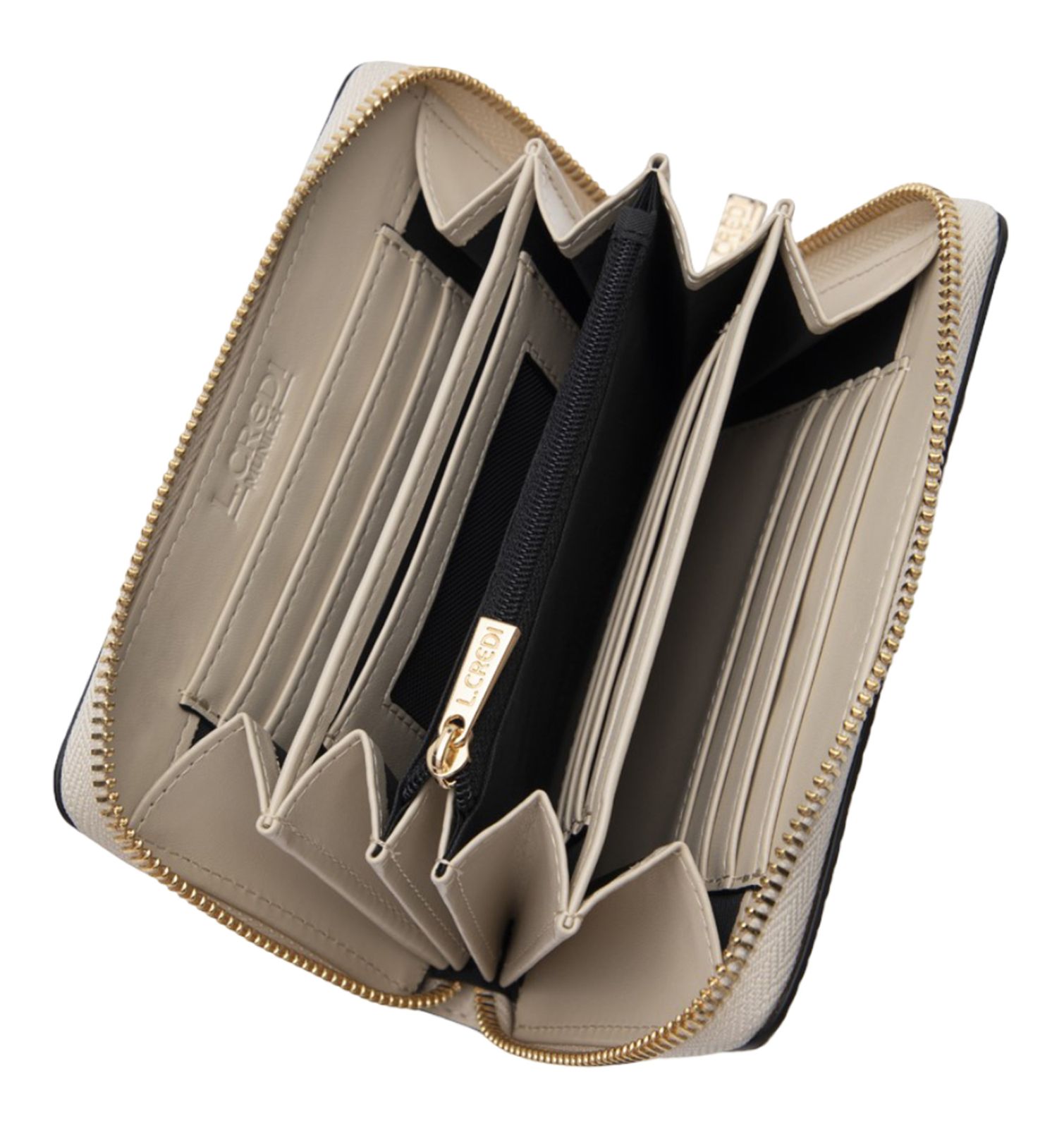 L.CREDI Pinella Zip Around Wallet S Cream L.CREDI Pinella Zip Around Wallet S Cream