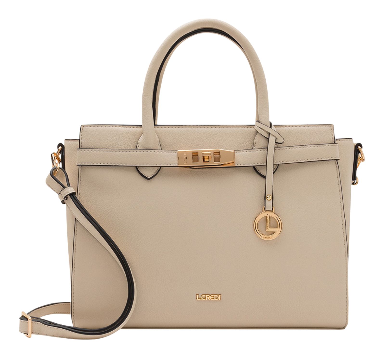 L.CREDI Konstanze Handle Bag Cream
