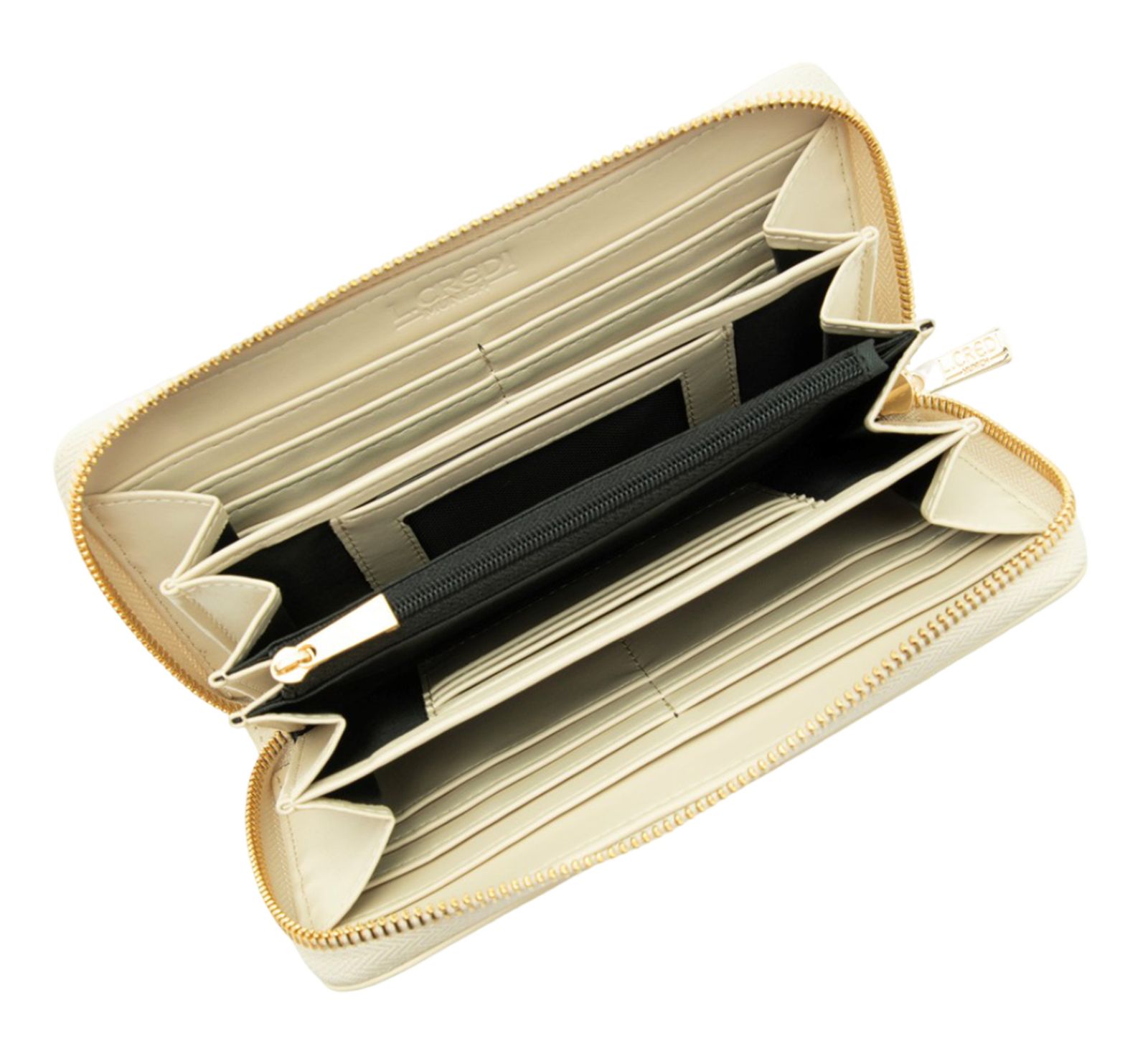 L.CREDI Perla Zip Around Wallet Cream L.CREDI Perla Zip Around Wallet Cream