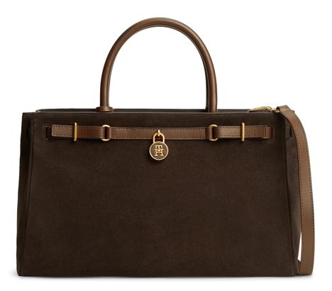 TOMMY HILFIGER American Icon Tote Suede Fondant Brown