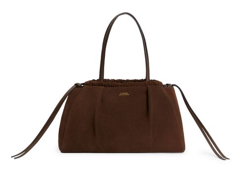 TOMMY HILFIGER Suede Leather Hobo Bag Fondant Brown TOMMY HILFIGER Suede Leather Hobo Bag Fondant Brown