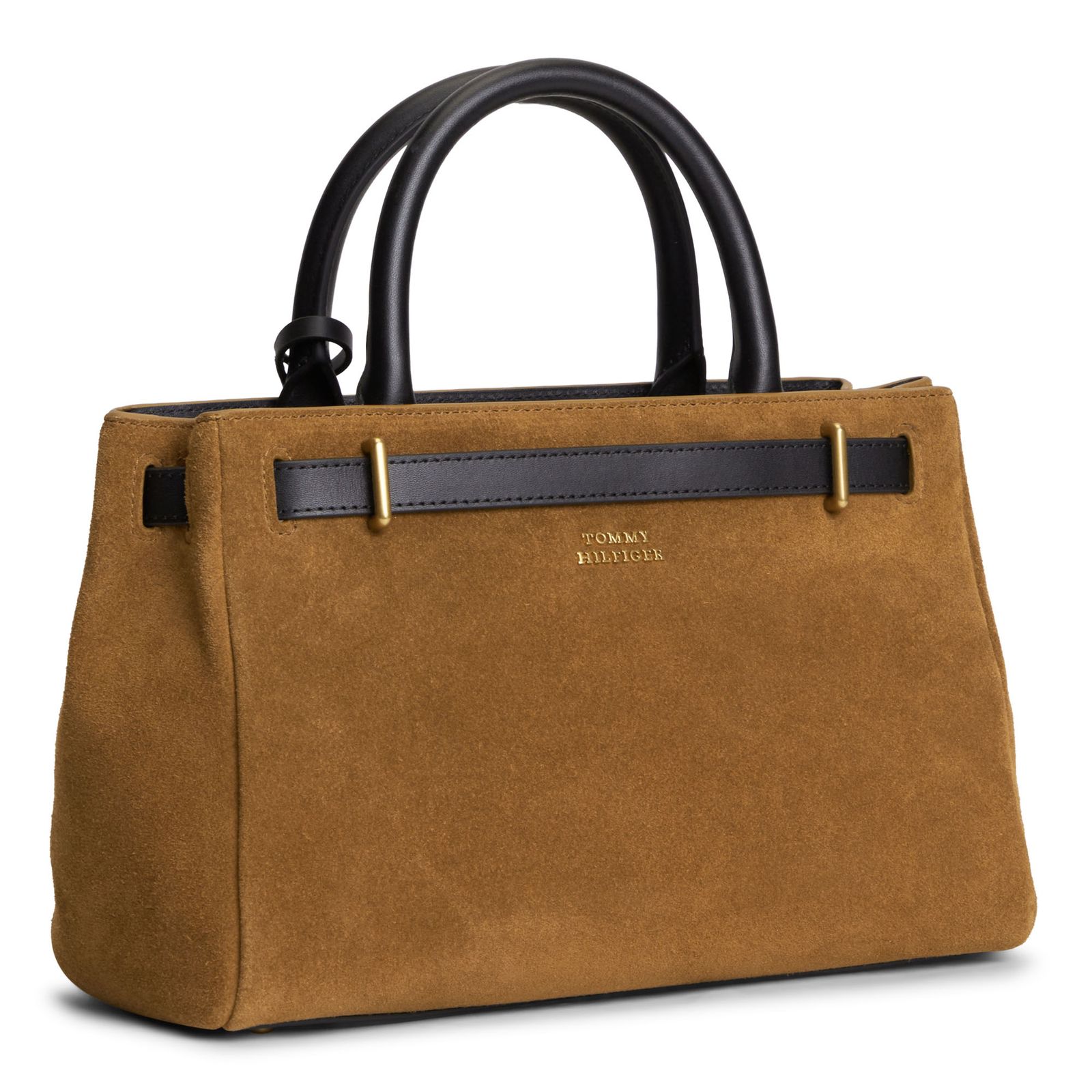 TOMMY HILFIGER American Icon Mini Tote Bag Suede Le Cognac TOMMY HILFIGER American Icon Mini Tote Bag Suede Le Cognac