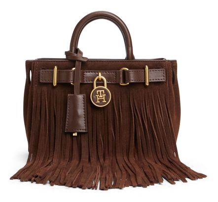 TOMMY HILFIGER American Icon Micro Tote Fringes Fondant Brown TOMMY HILFIGER American Icon Micro Tote Fringes Fondant Brown