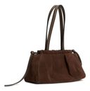 TOMMY HILFIGER Suede Leather Shoulder Bag Fondant Brown