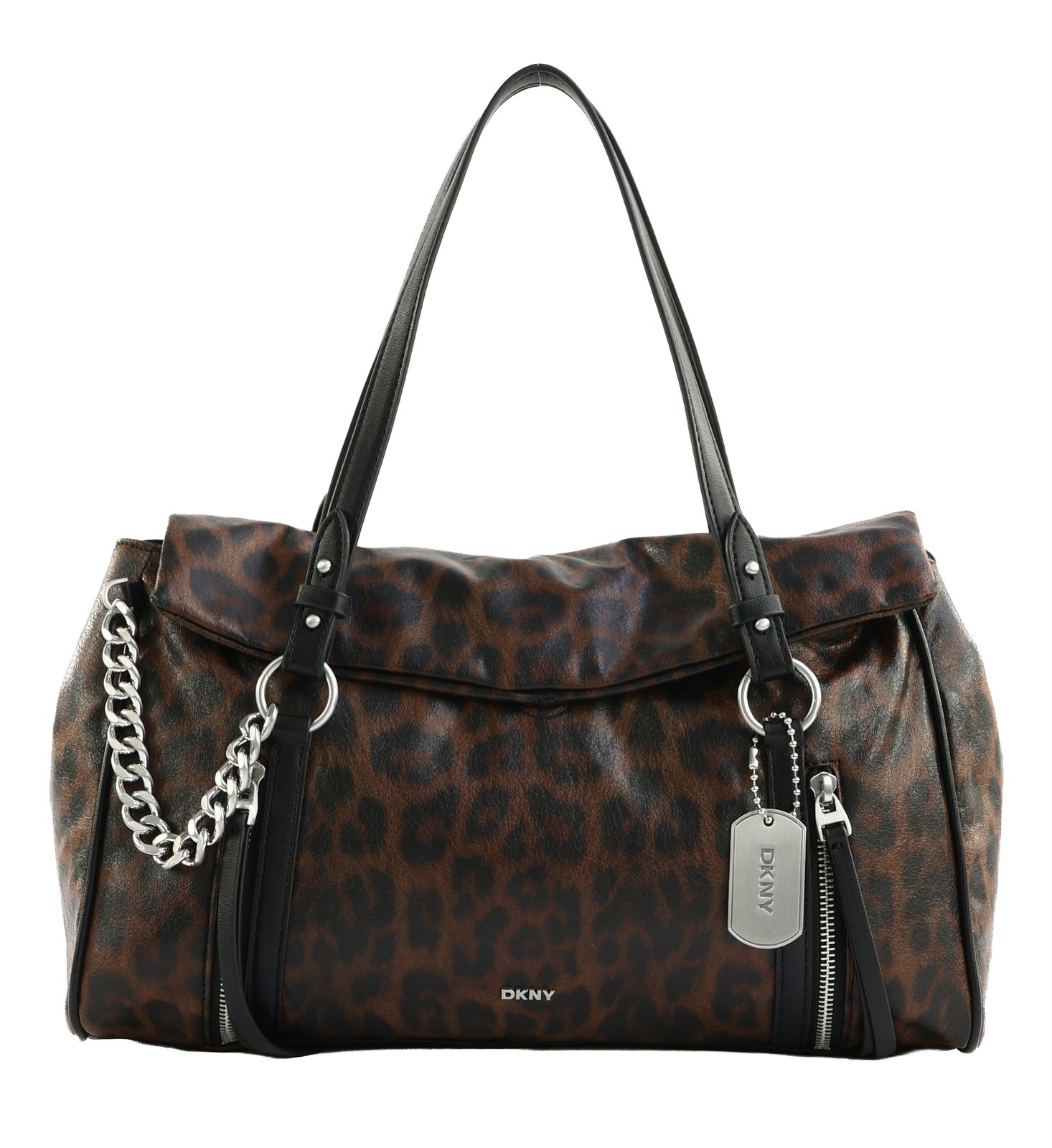 DKNY Skye Satchel Bag M Leopard