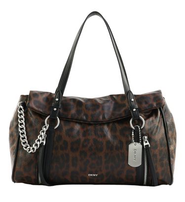 DKNY Skye Satchel Bag M Leopard