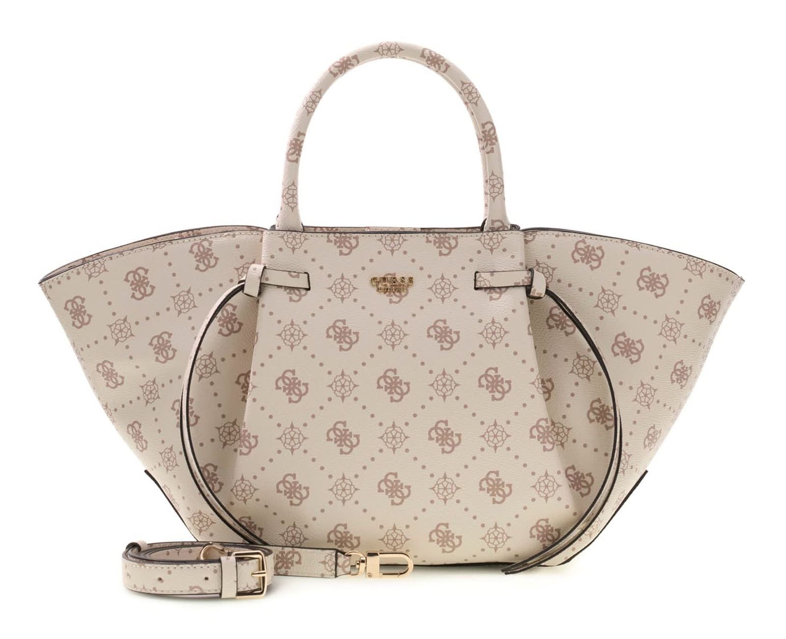 GUESS Allegra Girlfriend Satchel Vanilla Logo