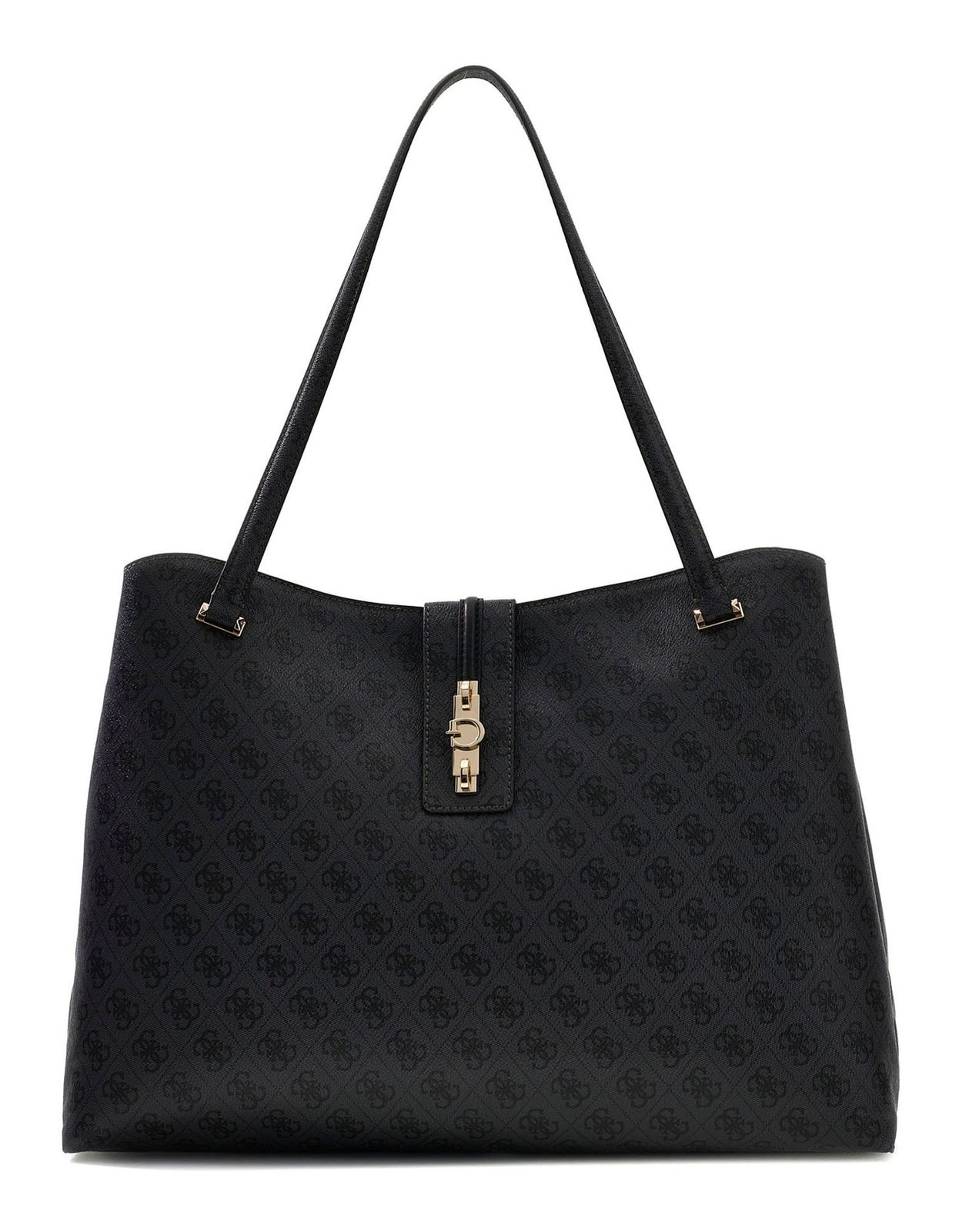GUESS Yvonne Logo Tote Bag Coal Logo