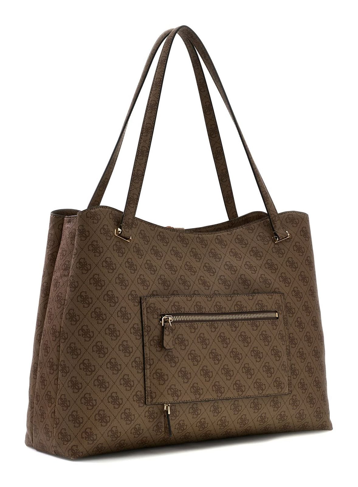 GUESS Yvonne Logo Tote Bag Latte Logo GUESS Yvonne Logo Tote Bag Latte Logo