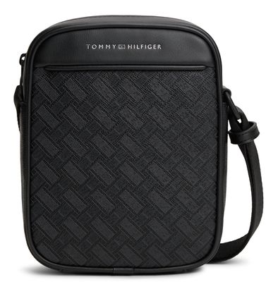 TOMMY HILFIGER TH Modern Monogram Mini Reporter Bag Black
