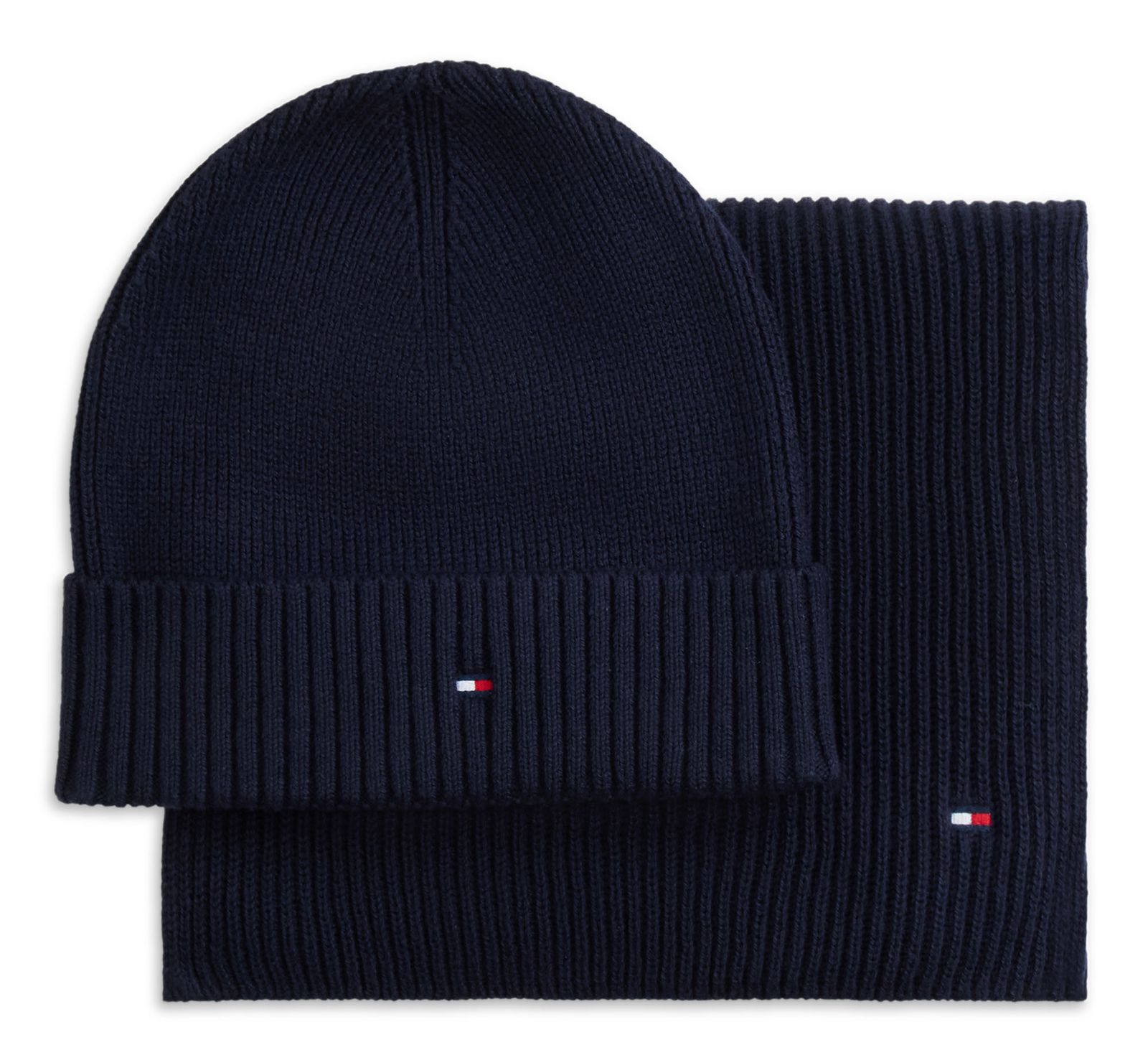 TOMMY HILFIGER TH Flag Beanie and Scarf Giftpack Space Blue