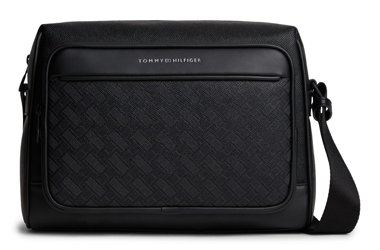 TOMMY HILFIGER TH Modern Monogram Messenger Bag Black