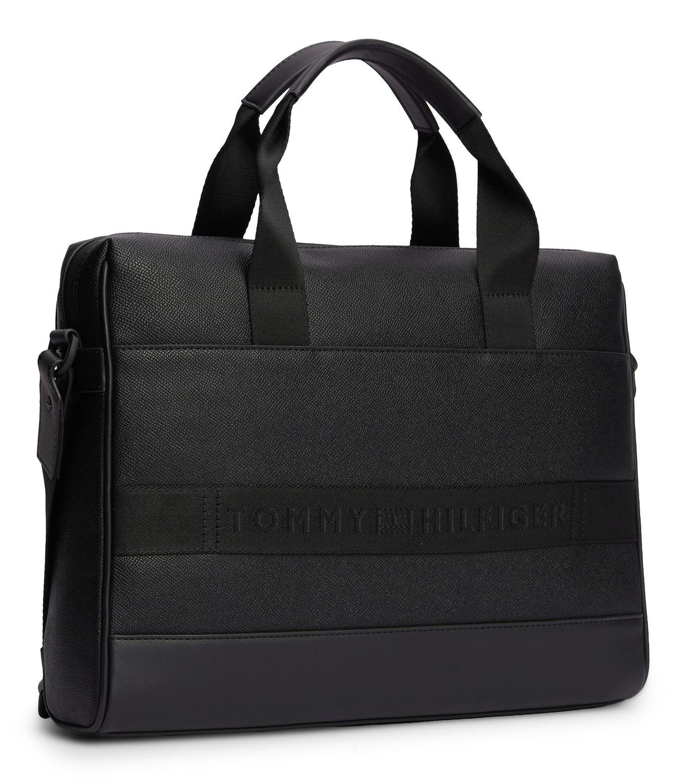 TOMMY HILFIGER TH Modern Monogram Computer Bag Black TOMMY HILFIGER TH Modern Monogram Computer Bag Black