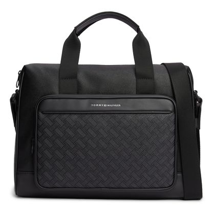 TOMMY HILFIGER TH Modern Monogram Computer Bag Black TOMMY HILFIGER TH Modern Monogram Computer Bag Black