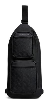 TOMMY HILFIGER TH Modern Monogram Sling Bag Black TOMMY HILFIGER TH Modern Monogram Sling Bag Black