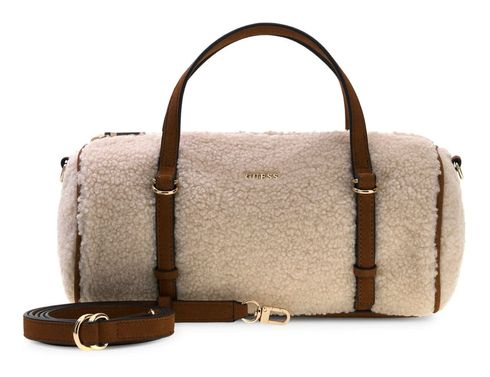 GUESS Taylor Mini Barrel Satchel Cream White / Cognac GUESS Taylor Mini Barrel Satchel Cream White / Cognac