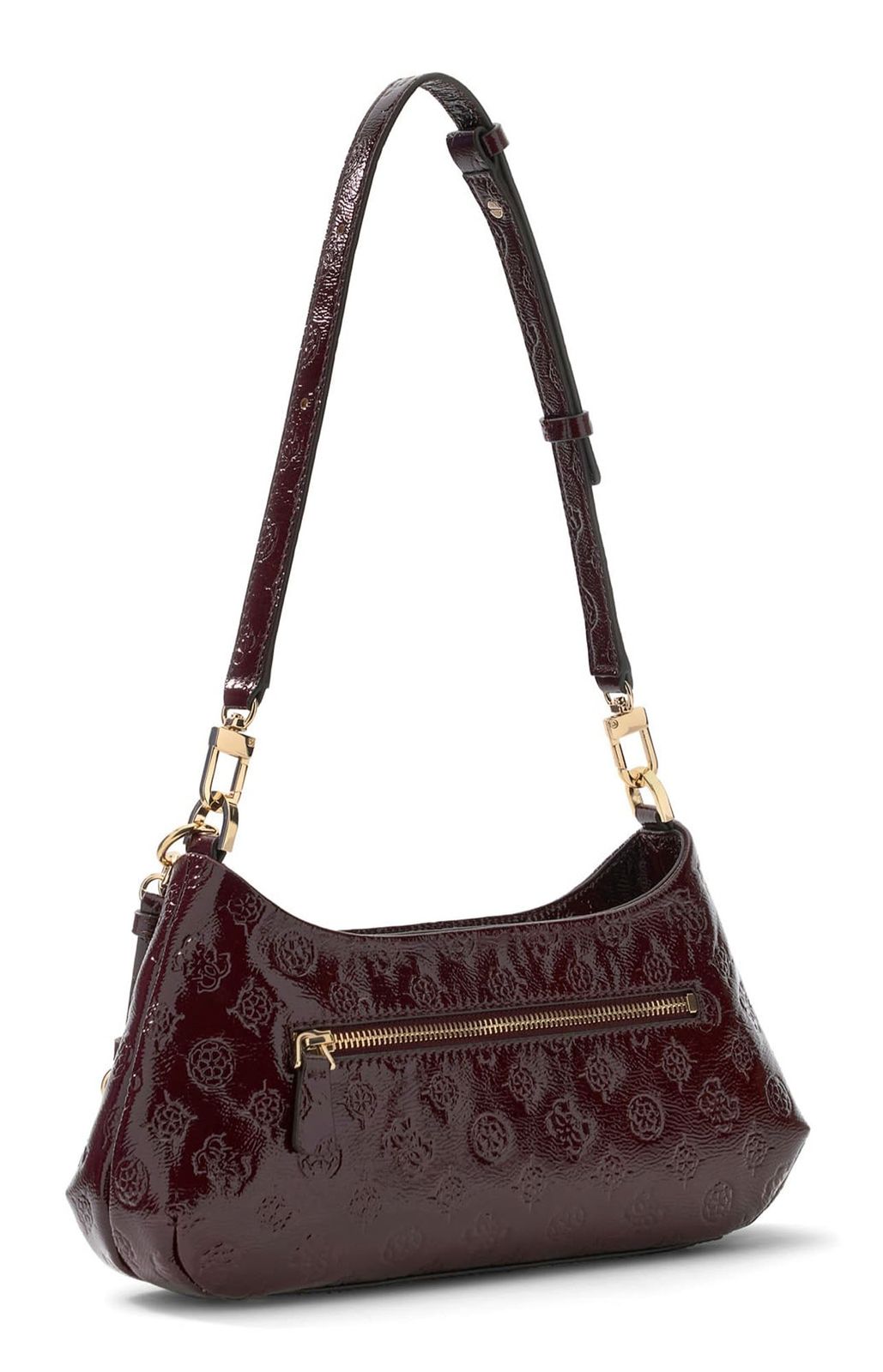 GUESS Carmella Shoulder Bag Burgundy Logo GUESS Carmella Shoulder Bag Burgundy Logo