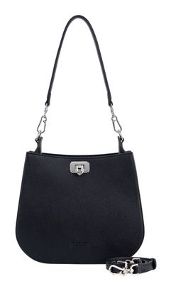 SEIDENFELT MANUFAKTUR Nelma Midi Hobo Bag Black