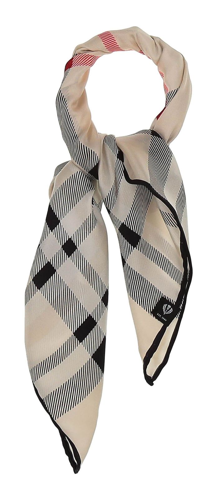 FRAAS Nicki Silk Stole With Fraas Plaid Karo Butter Cream FRAAS Nicki Silk Stole With Fraas Plaid Karo Butter Cream