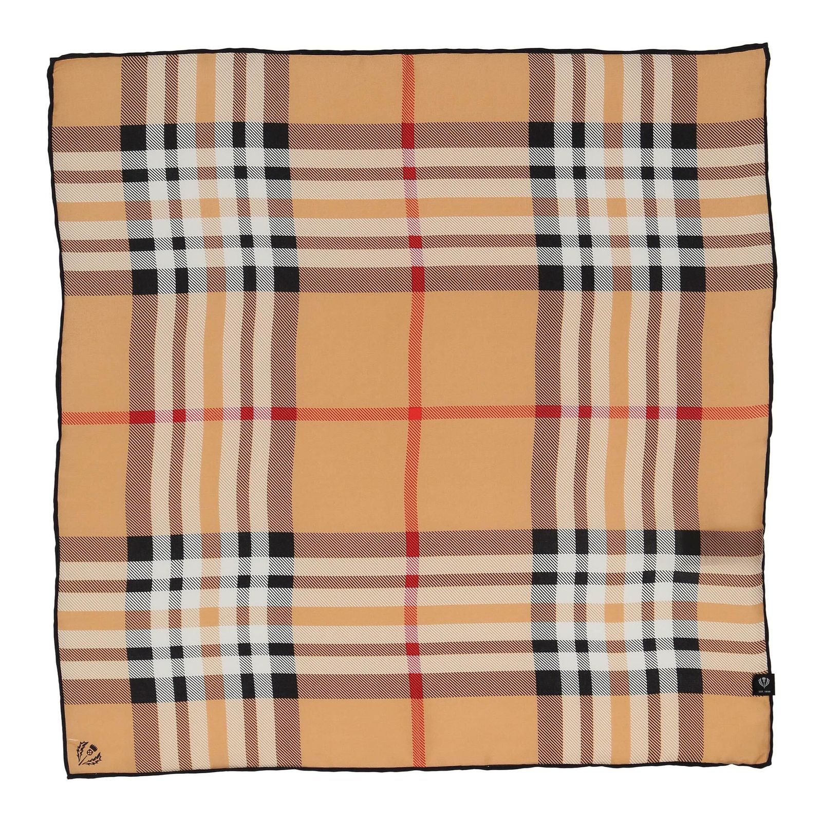 FRAAS Nicki Silk Stole With Fraas Plaid Karo Camel