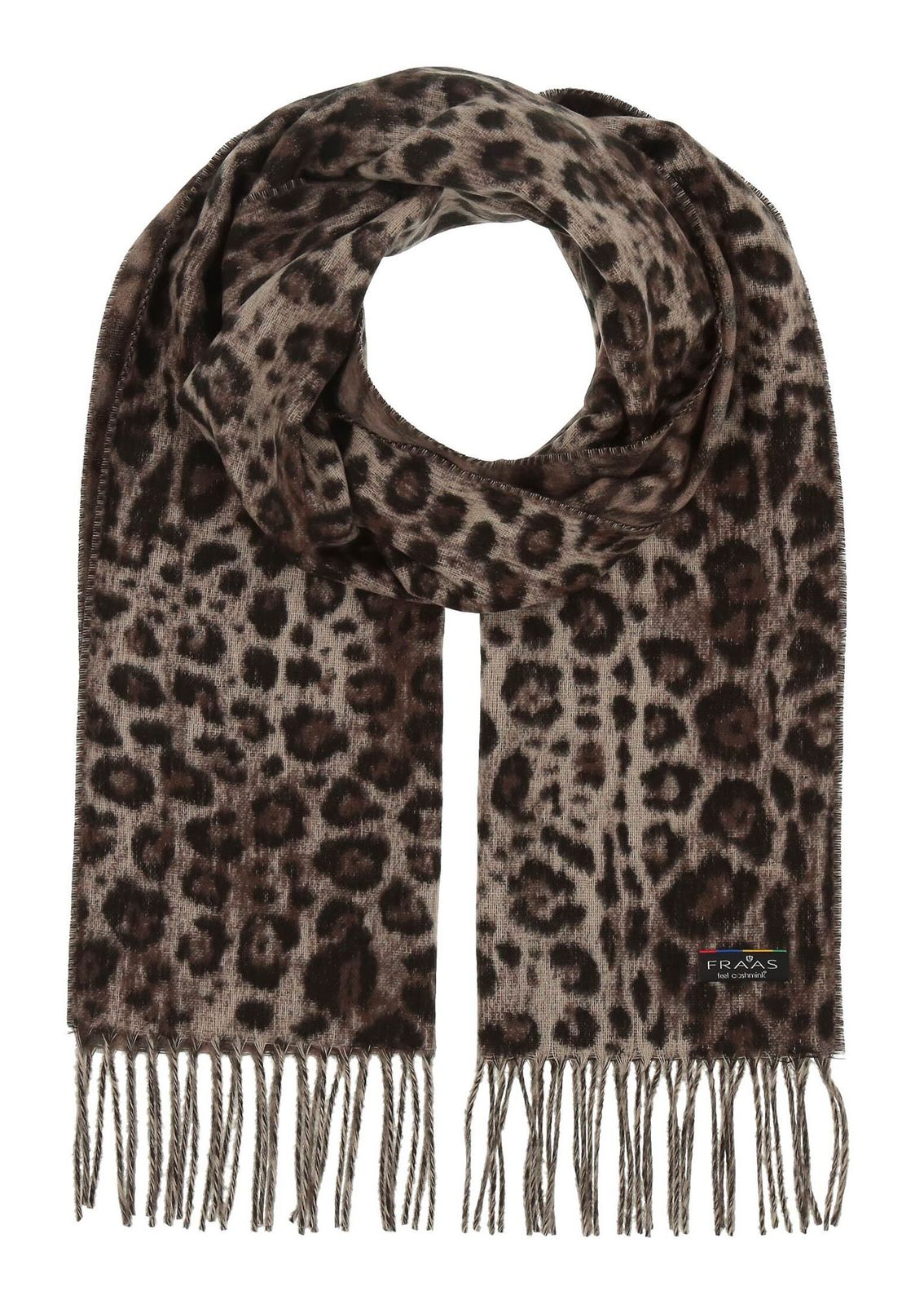 FRAAS Scarf with Animal-Print Taupe