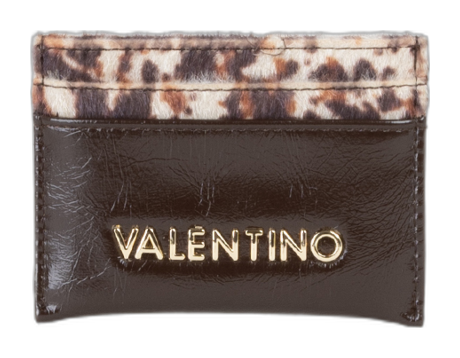 VALENTINO Line Credit Card Case Caffe / Multi