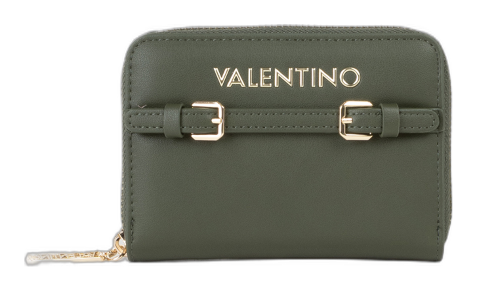 VALENTINO Archi Zip Around Wallet Verde Militare