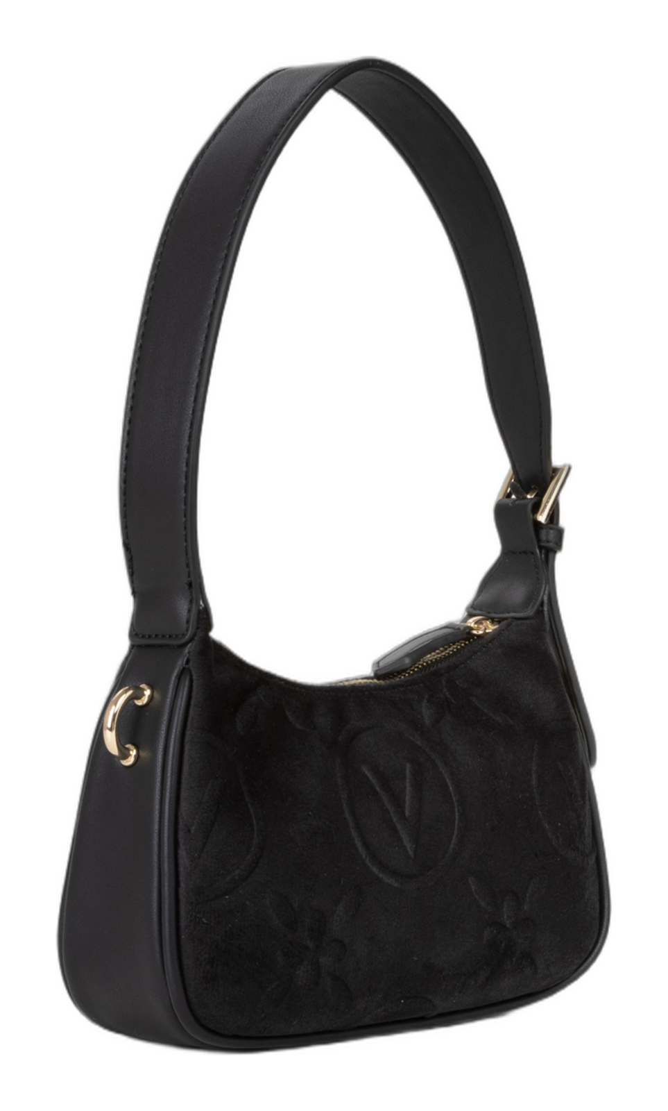 VALENTINO Samba Velvet Shoulder Bag Nero VALENTINO Samba Velvet Shoulder Bag Nero