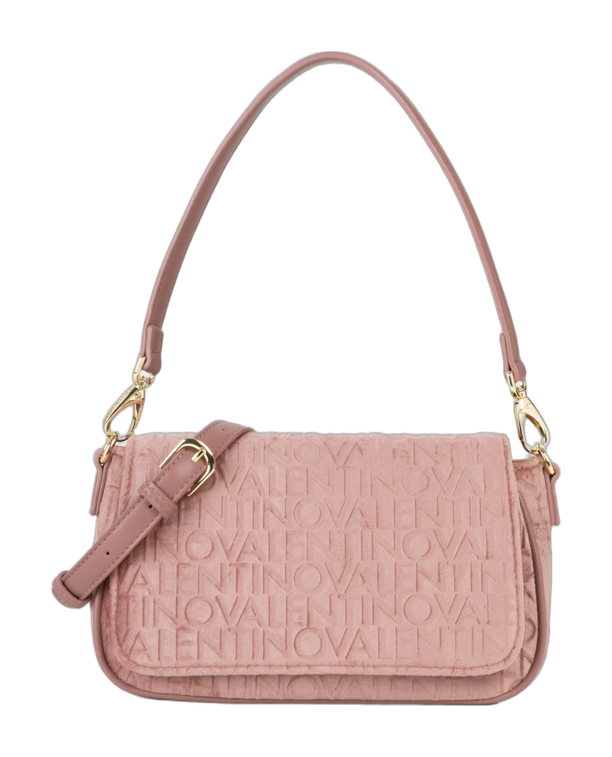 VALENTINO Velvet Flap Bag Nudo