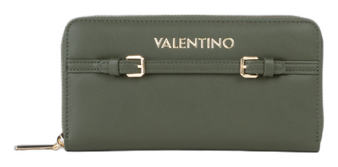 VALENTINO Archi Zip Around Wallet Verde Militare