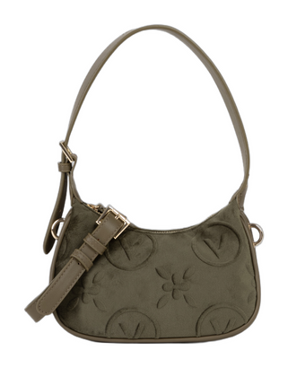 VALENTINO Samba Velvet Shoulder Bag Verde Militare VALENTINO Samba Velvet Shoulder Bag Verde Militare