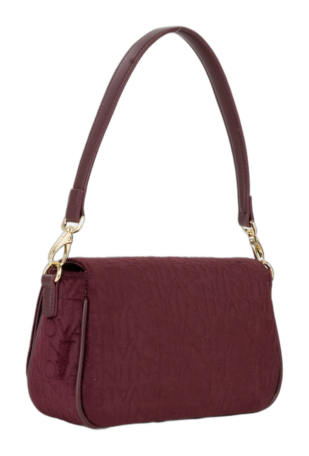 VALENTINO Velvet Flap Bag Bordeaux VALENTINO Velvet Flap Bag Bordeaux