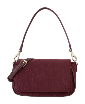 VALENTINO Velvet Flap Bag Bordeaux
