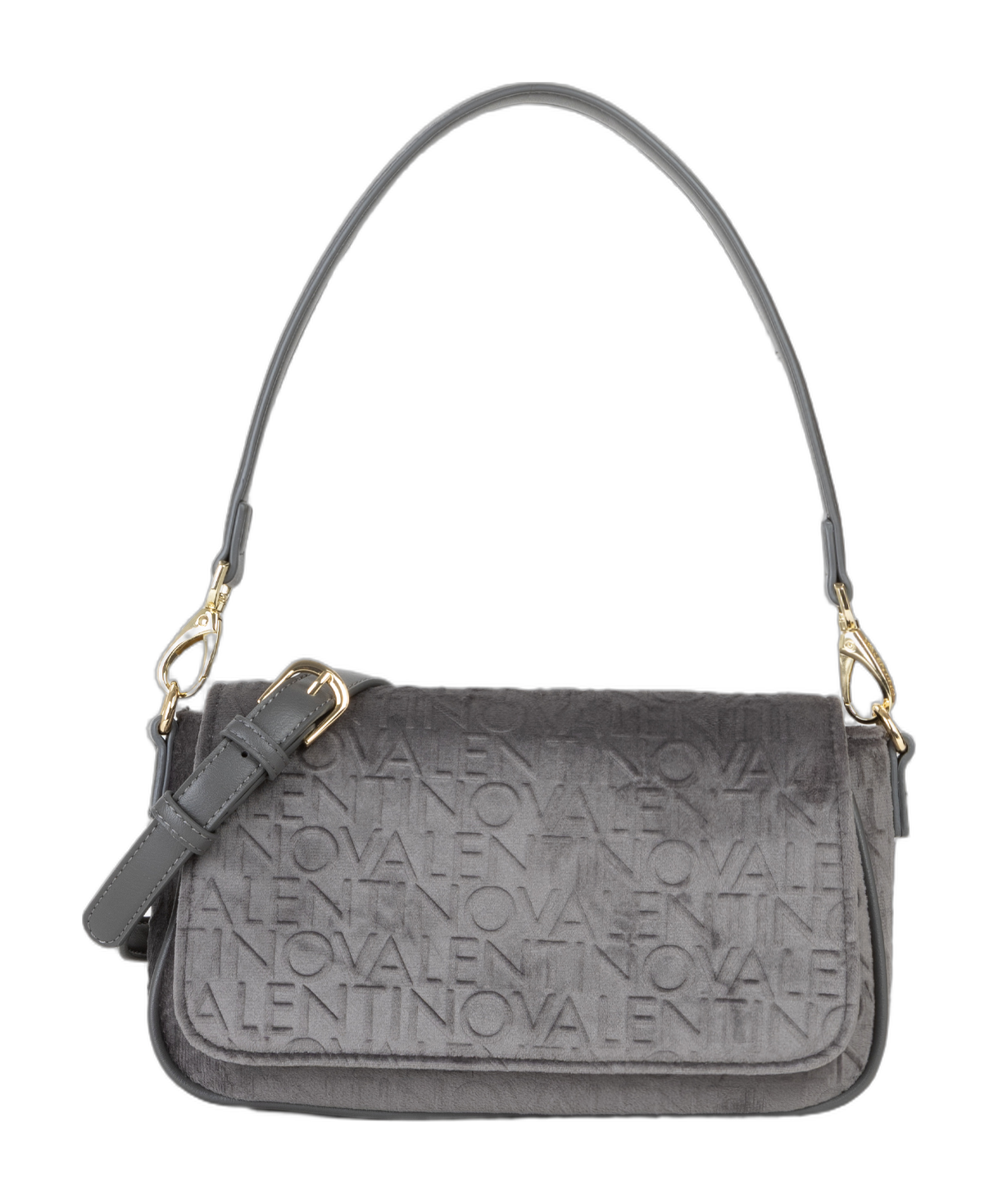 VALENTINO Velvet Flap Bag Antracite