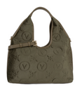 VALENTINO Samba Velvet Shopping Bag Verde Militare