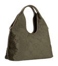 VALENTINO Samba Velvet Shopping Bag Verde Militare
