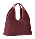 VALENTINO Samba Velvet Shopping Bag Bordeaux