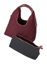 VALENTINO Samba Velvet Shopping Bag Bordeaux