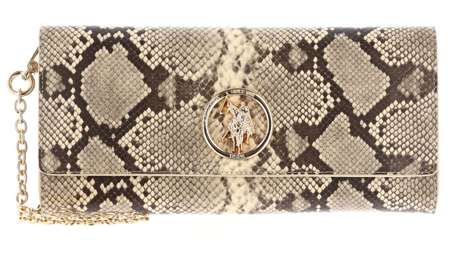 U.S. POLO ASSN. New Ceremony Clutch Natural Python