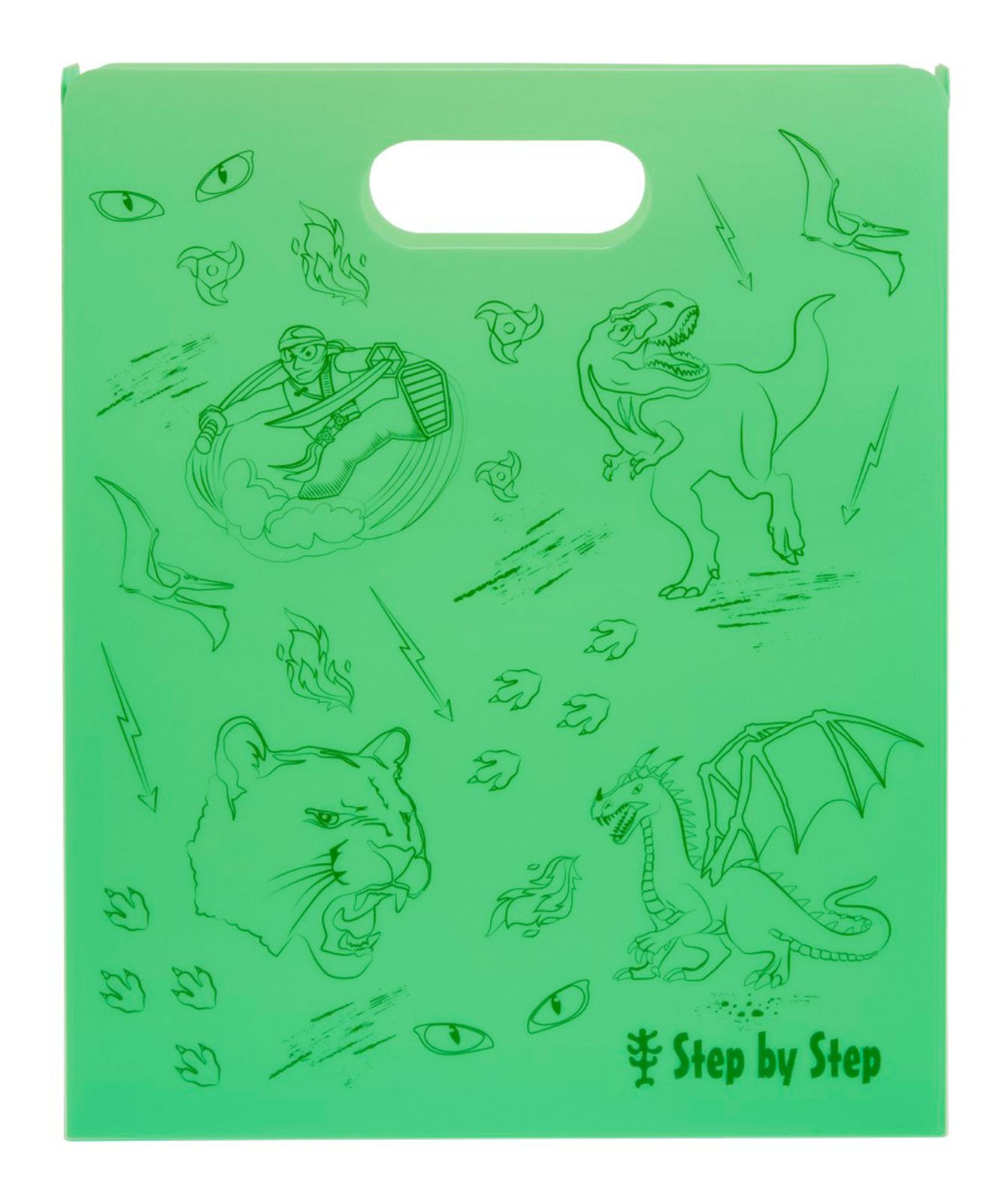Step by Step Folder Box With Carrying Handle Green Step by Step Folder Box With Carrying Handle Green