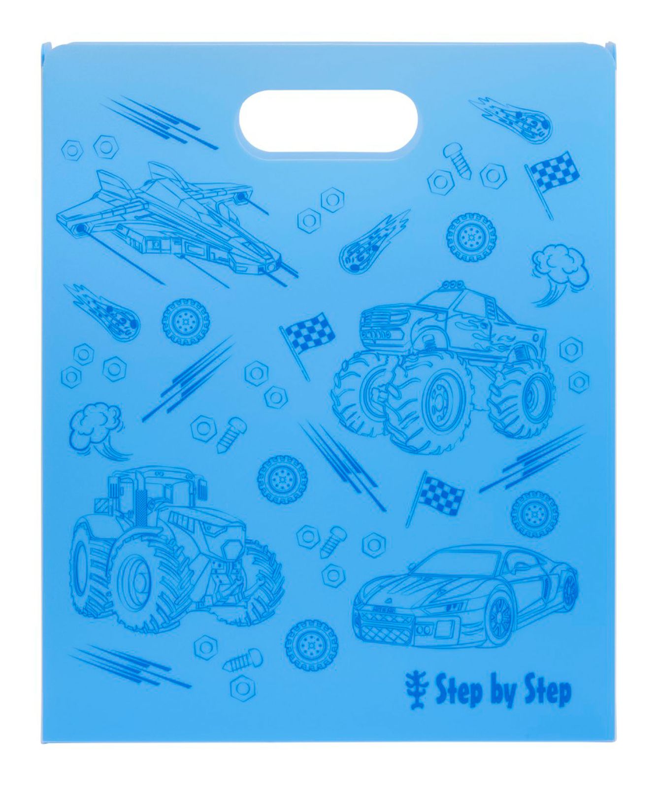 Step by Step Folder Box With Carrying Handle Blue Step by Step Folder Box With Carrying Handle Blue