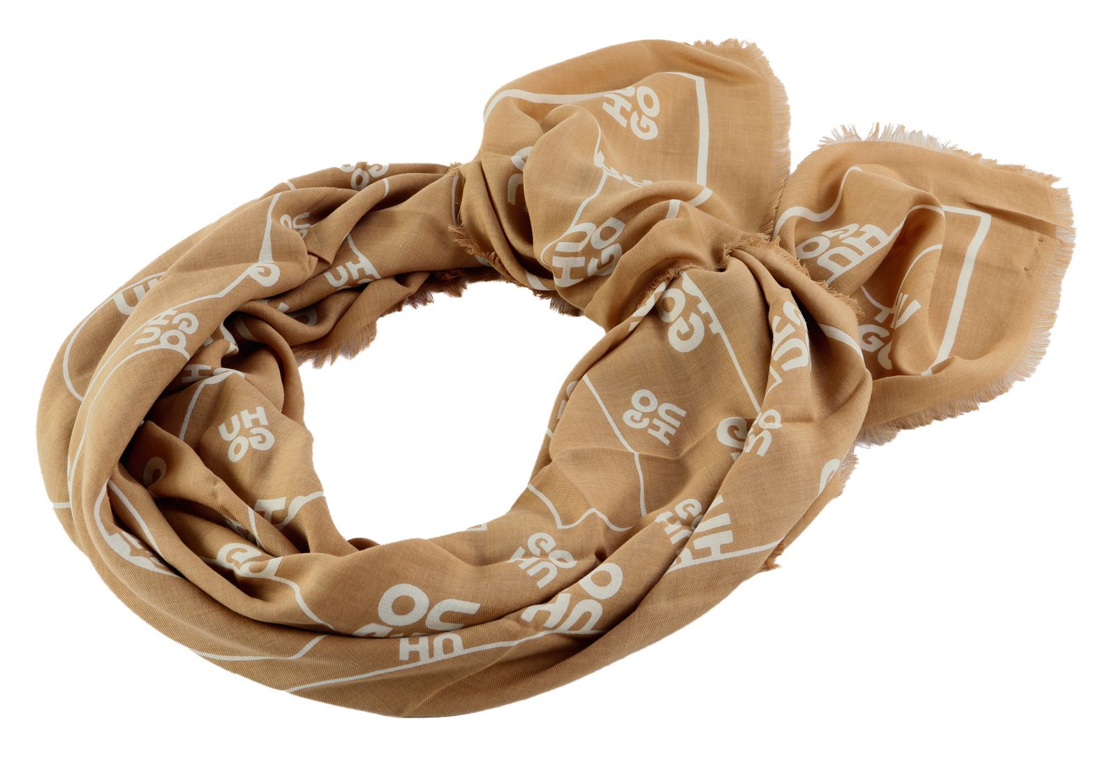 HUGO Alycia Scarf 120x120 Brown Overflow