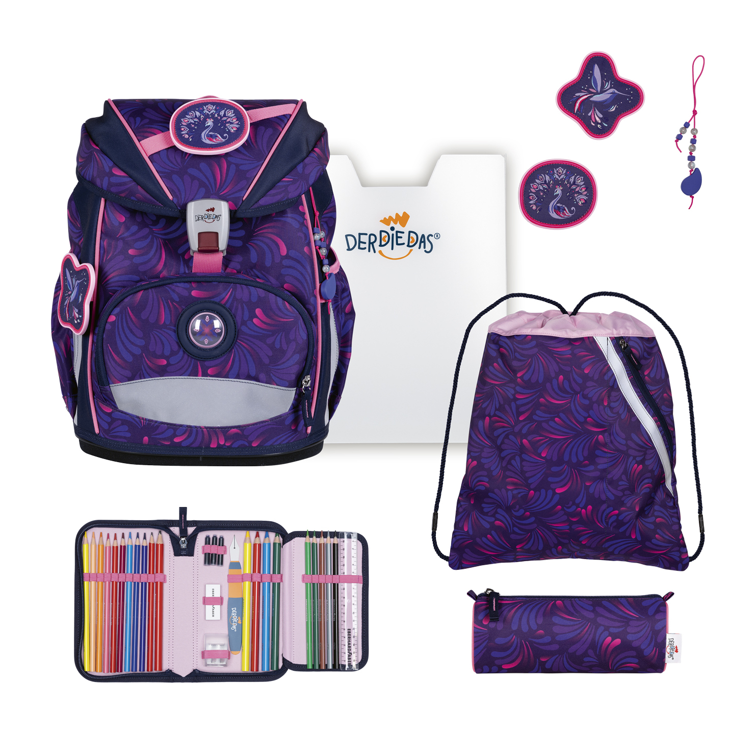 DerDieDas ErgoFlex Superlight Schulranzenset 5-teilig Magical Bloom