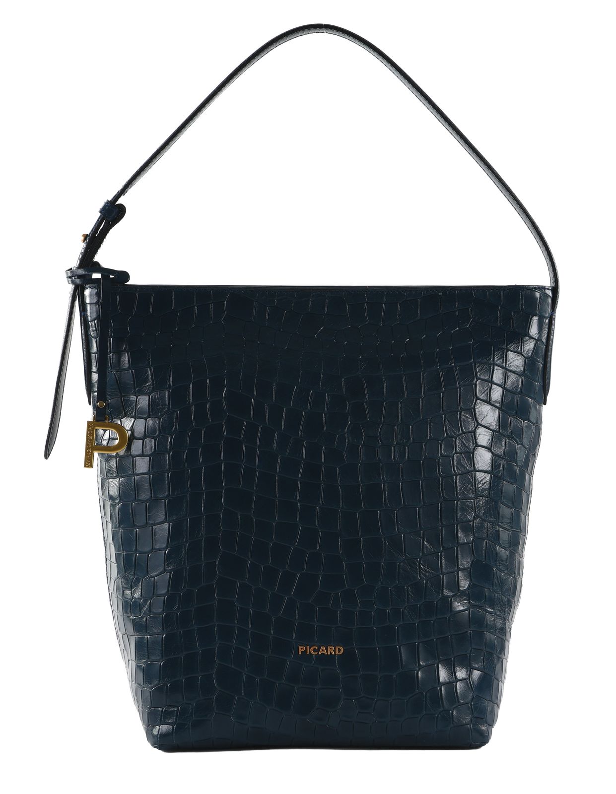 PICARD Croco Shoulder Bag Deep Ocean